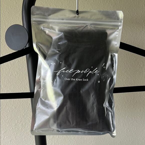 NWT Free People Viola Black Over the Knee Socks - Picture 4 of 7